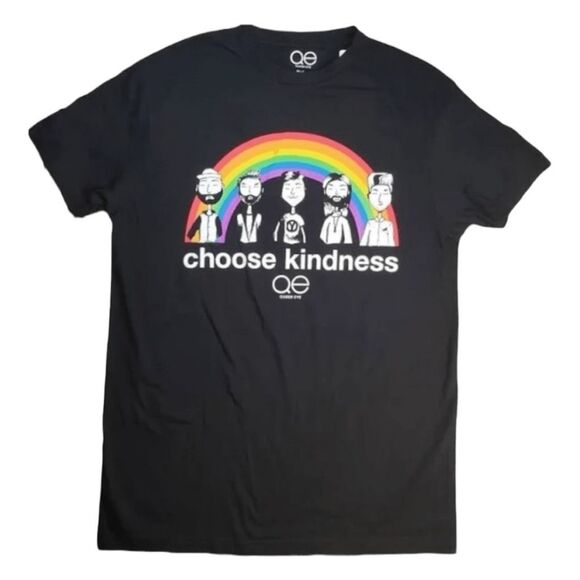 Queer Eye Rainbow Pride Ready Graphic Tee Black Crewneck Short Sleeve M - Picture 1 of 6